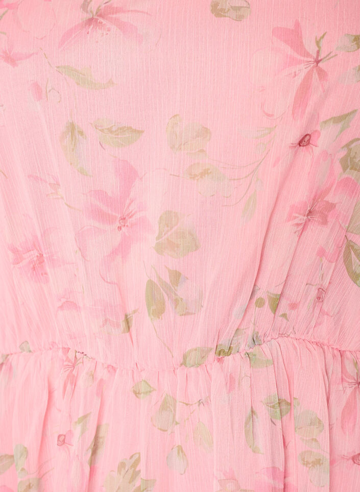 Chiffon festkjole med lange ermer, Rosa, Packshot image number 2