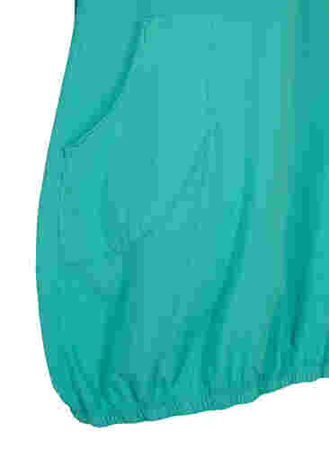 Kortermet kjole i bomull, Aqua Green, Packshot image number 3