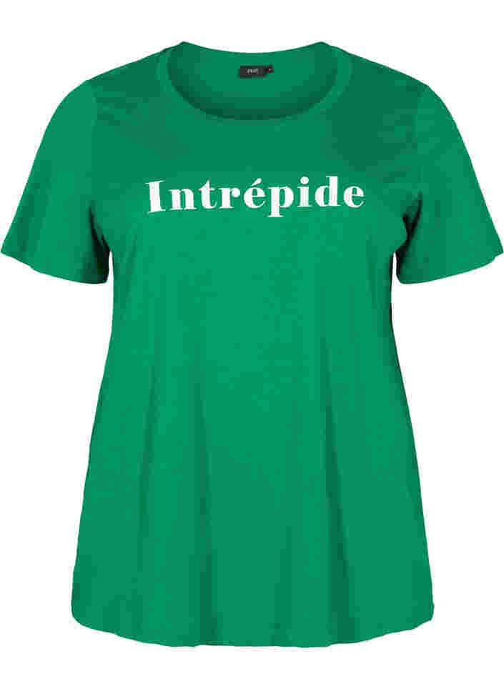T-skjorte i bomull med tekst på brystet, Jolly Green, Packshot image number 0