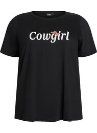 T-skjorte med trykk, Svart