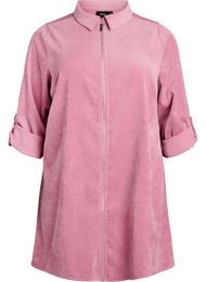 Cordkjole med glidelås og 3/4-ermer, Rosa