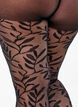 25 denier tights med bladm&oslash;nster, Black, Packshot image number 2