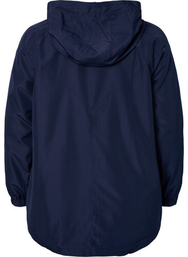 Kort jakke med hette og justerbar bunn, Navy Blazer, Packshot image number 1