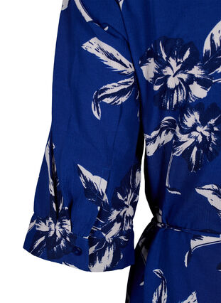 FLASH - Skjortekjole med trykk, Navy Blazer Flower, Packshot image number 3