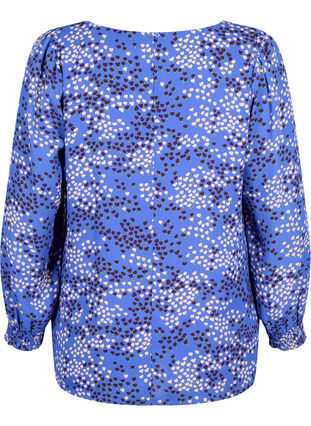 FLASH - Bluse med lange ermer og trykk	, Dazzling Blue AOP, Packshot image number 1