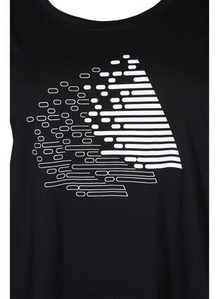 T-skjorte til trening med trykk, Black w. White, Packshot image number 2