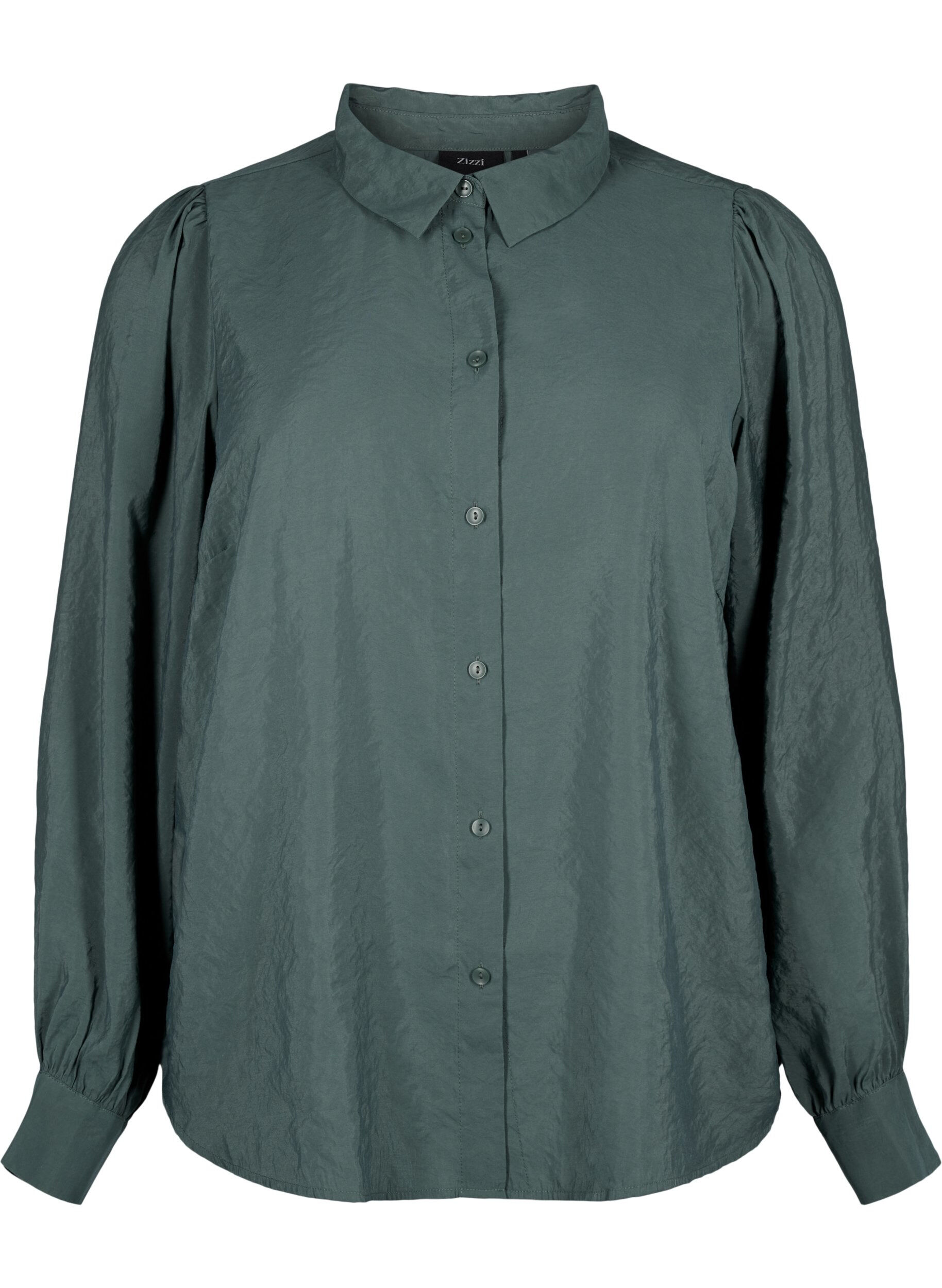 Zizzi Langermet skjorte i Tencel &trade; Modal, Dark Forest, Packshot image number 0