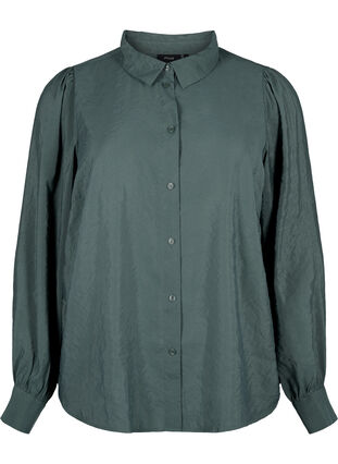 Langermet skjorte i Tencel ™ Modal, Dark Forest, Packshot image number 0