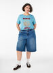 Bomulls T-skjorte med trykk, Bl&aring;, Model image number 1