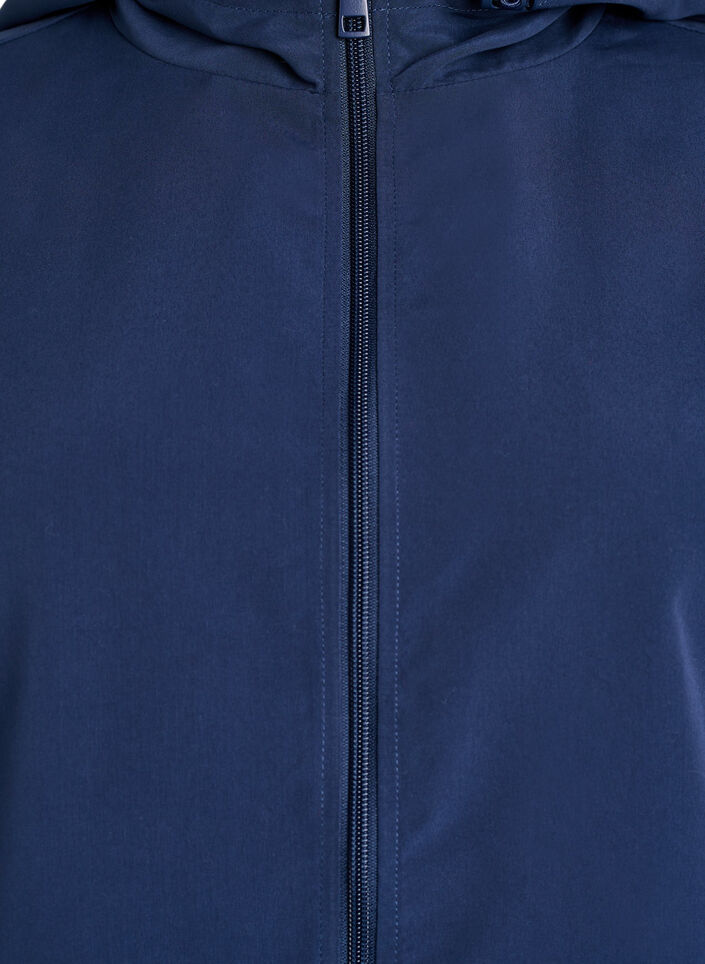 Lett jakke med hette og glidel&aring;s, Bl&aring;, Packshot image number 2