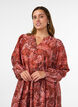 Midikjole i viskose med paisleytrykk, Orange, Model image number 2