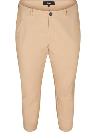 Klassiske bukser med ankellengde, Sand, Packshot image number 0