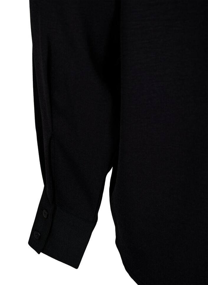Bluse med blondedetaljer, Black, Packshot image number 3
