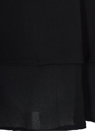 Viskosebluse med 2/4-ermer og folder, Black, Packshot image number 3