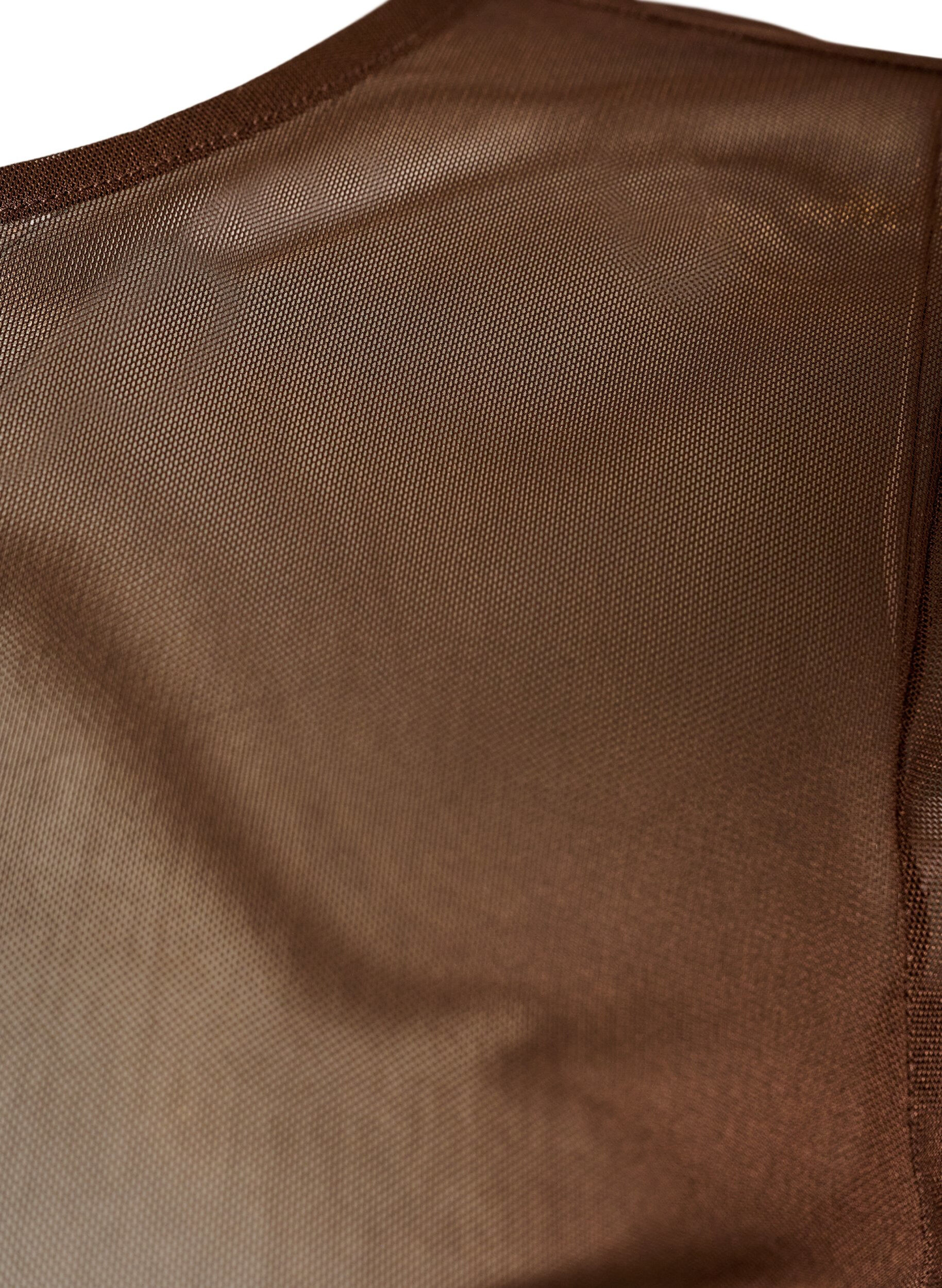 ZizziMesh topp med korte ermer og rund hals, Brun, Packshot image number 2