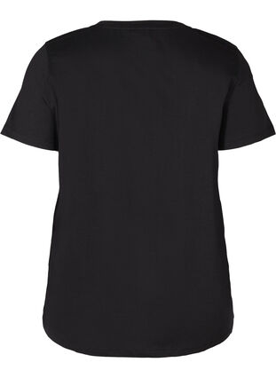 T-skjorte til trening med print, Black, Packshot image number 1