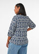 M&oslash;nstret viskosebluse med 3/4-ermer, Bl&aring;, Model image number 2