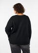 Loose fit genser med rund hals, Svart, Model image number 2