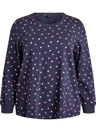 Nattbluse med et trykk, Bl&aring;