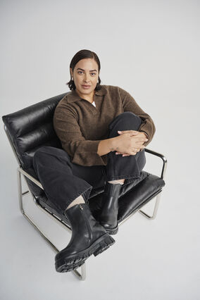 Zizzi Skinnstøvel med glidelås, , Model