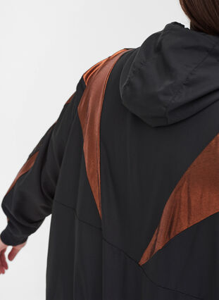 Treningsjakke med mønster og glidelås, Black, Model image number 2