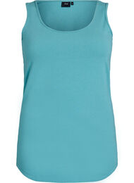 Ensfarget basic topp i bomull, Bristol Blue