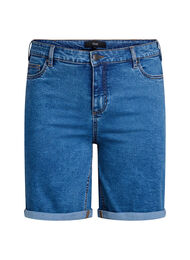 Tettsittende denimshorts med høy midje, Blue Denim