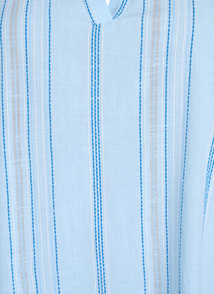 Zizzi Kort bomullskjole med stripet mønster, Blå, Packshot image number 2