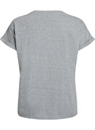 Zizzi Melert T-skjorte med korte ermer, Grønn, Packshot image number 1