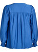 Viskosebluse med smock og rynkede detaljer, Bl&aring;, Packshot image number 1