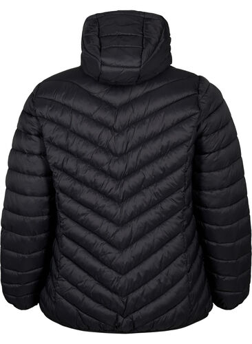 Lettvektsjakke med hette, Black, Packshot image number 1