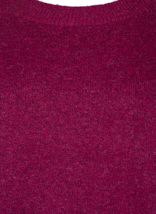 Strikket genser i melange med perleknapper på sidene	, Raspberry Mel., Packshot image number 2