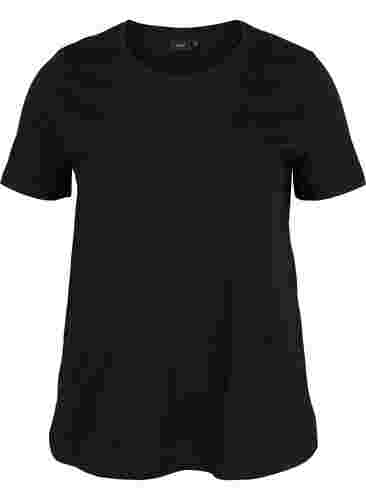 Basis T-skjorter i bomull, 2 stk., Deep Lavender/Black, Packshot image number 3