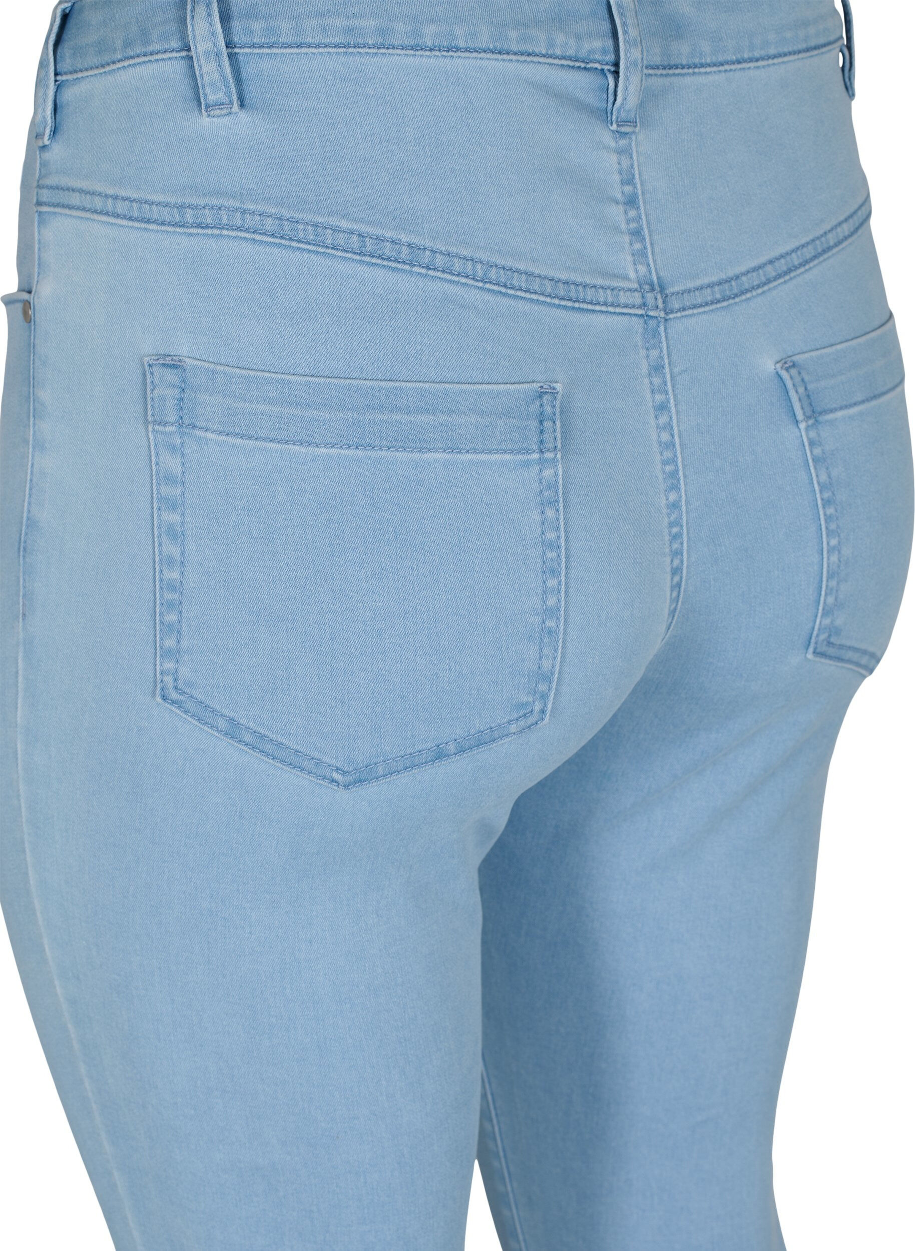 ZizziSuper slim Amy jeans med h&oslash;yt liv, Ex Lt Blue, Packshot image number 3