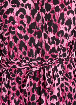 Zizzi Midikjole med knappelukking og knytebelte, Rosa, Packshot image number 2