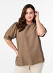 Viskose bluse med 1/2 ermer, Brun, Model image number 0