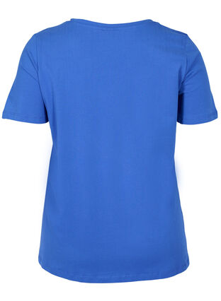 Basis T-skjorte med V-hals, Dazzling Blue, Packshot image number 1