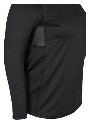 Zizzi Høyhalset treningsgenser med glidelås, Black, Packshot image number 2