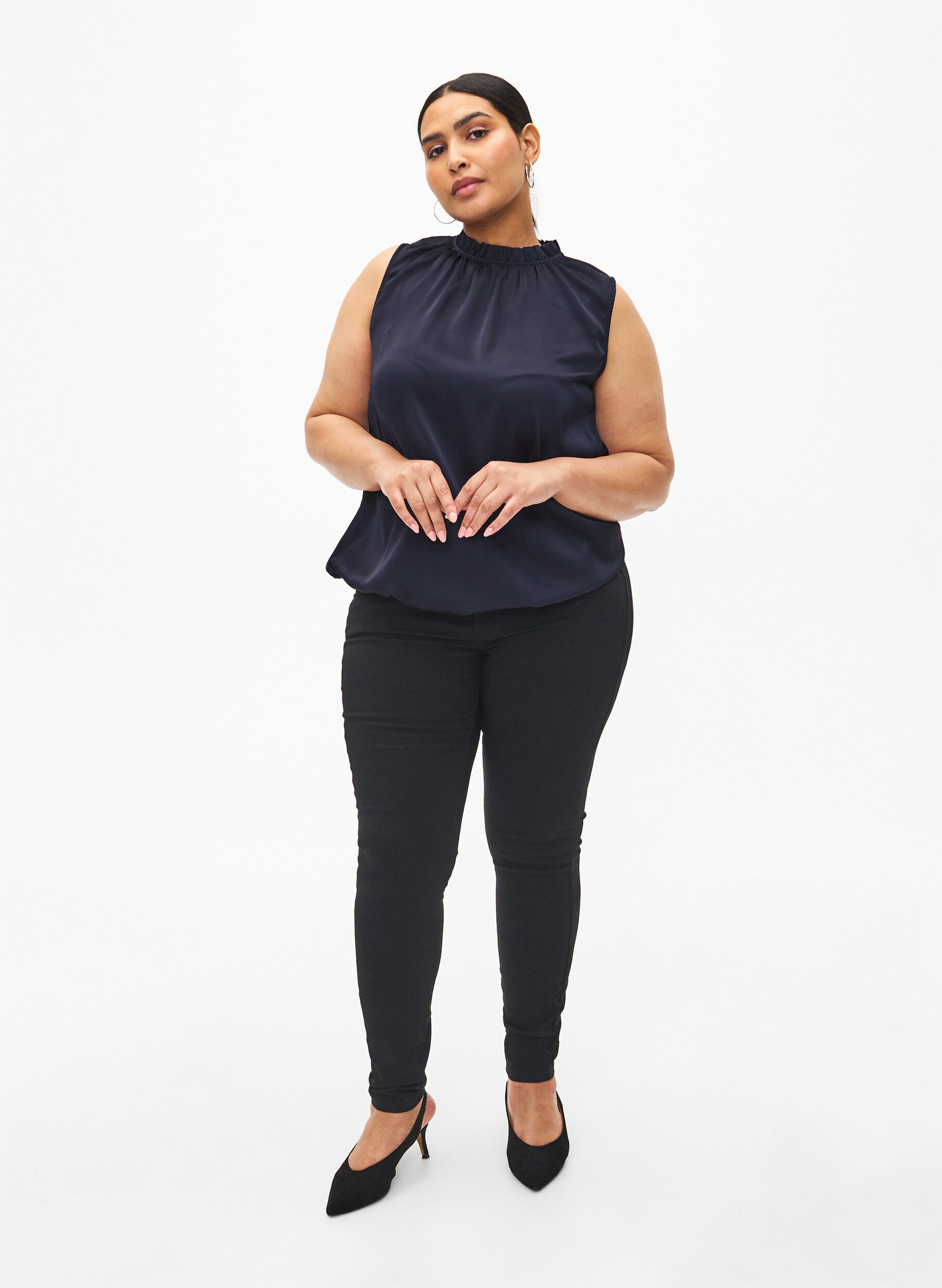 Zizzi Ermel&oslash;s festtopp i sateng, Night Sky, Model image number 3