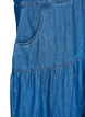 Midikjole i denim med knapper og korte ermer, Bl&aring;, Packshot image number 3