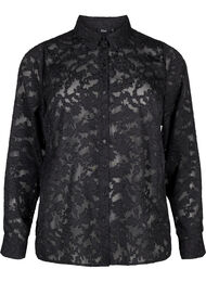 Jacquard-skjorte med knapper, Black