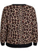 Cardigan med leopardmønster og kontrastkant, Svart, Packshot image number 1