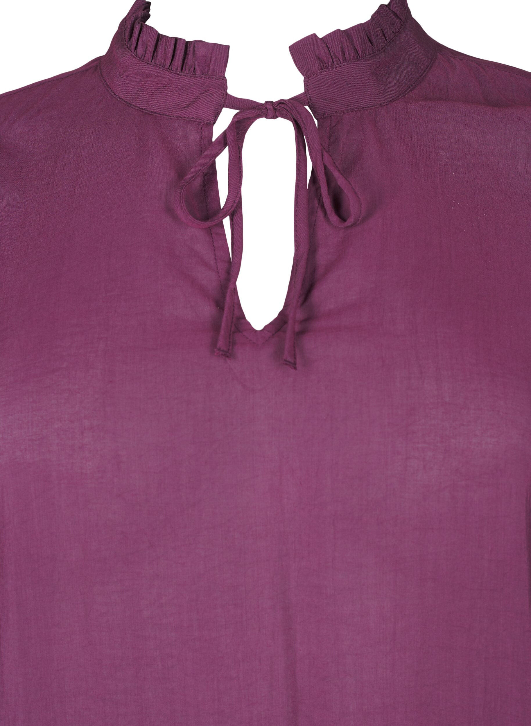 Zizzi Viskosebluse med peplum, Lilla, Packshot image number 2