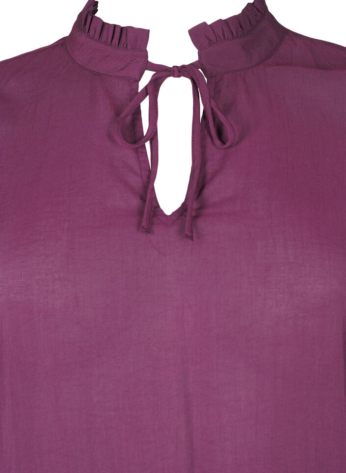 Viskosebluse med peplum, Lilla, Packshot image number 2