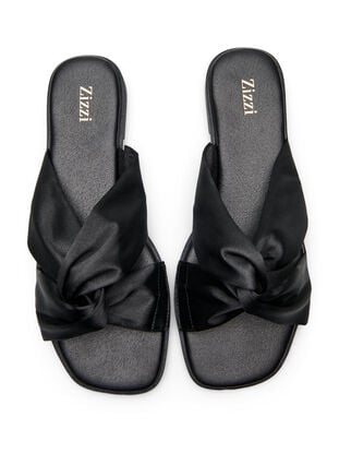 Zizzi Wide fit - Slip-in med kryssede satengstropper, Black, Packshot image number 1