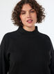 Strikkebluse i viskoseblanding med rullehals, Svart, Model image number 3