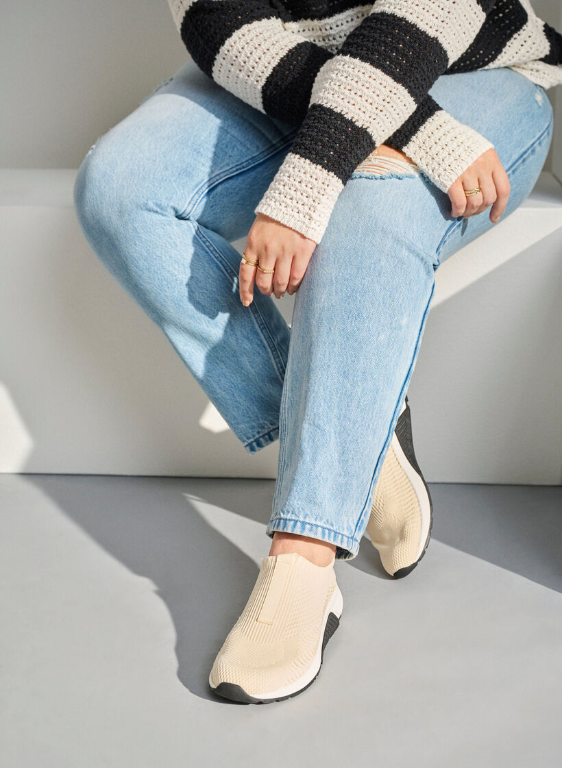 Wide fit - Slip-on joggesko, Beige, Image image number 0