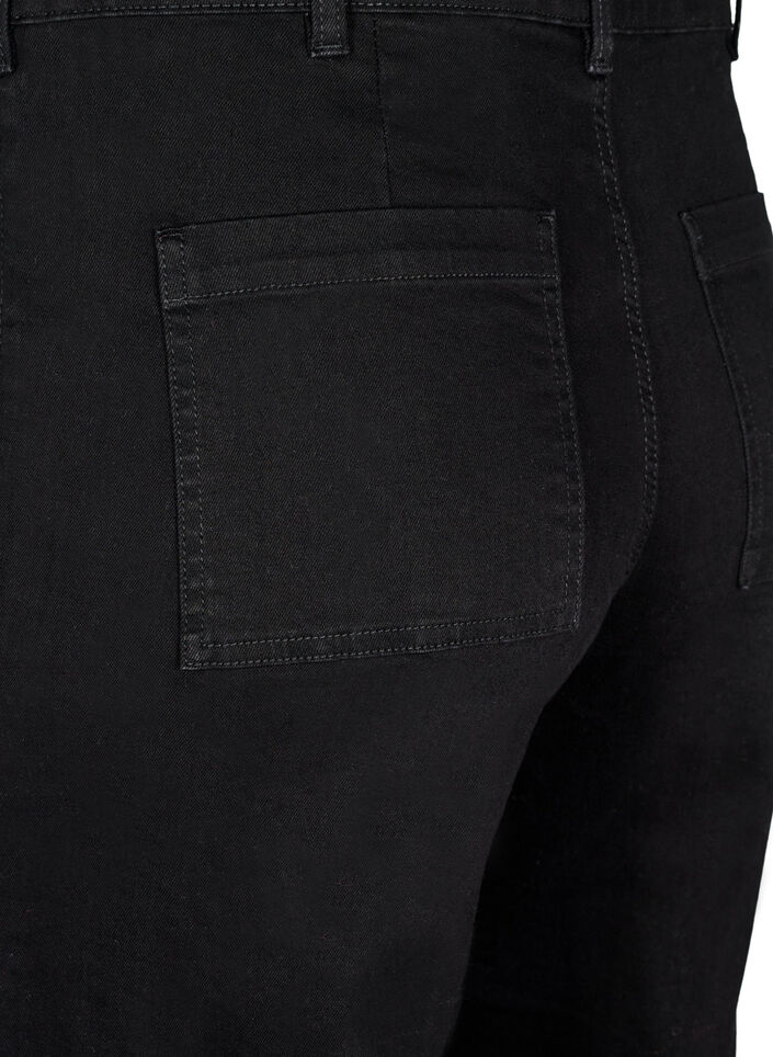 Jeans med h&oslash;y midje og vide ben, Svart, Packshot image number 3