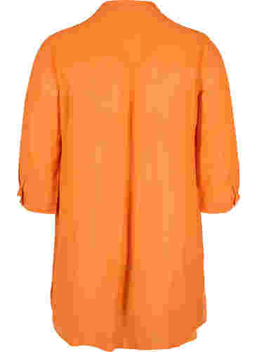 Lang skjorte i viskose med 3/4 ermer, Orange Peel, Packshot image number 1
