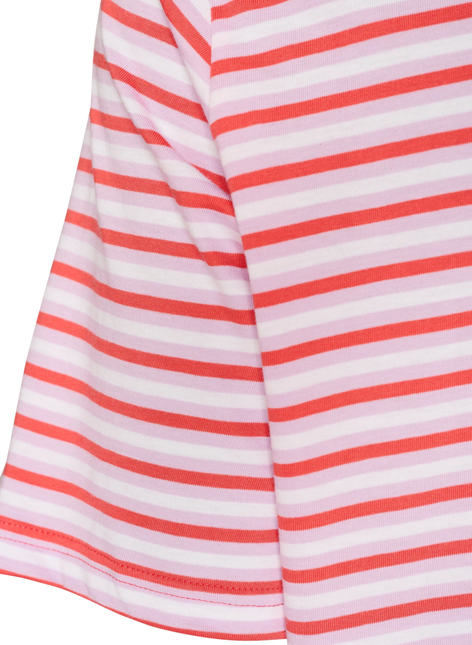 ZizziLang oversized stripete T-skjorte i &oslash;kologisk bomull, Lilla, Packshot image number 4